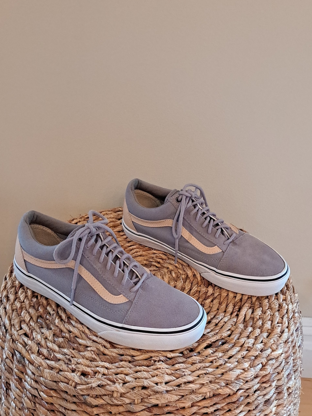 Vans Unisex Old Skoll Grey Canvas Skate/Preppy Low Sneakers W8.5/M7